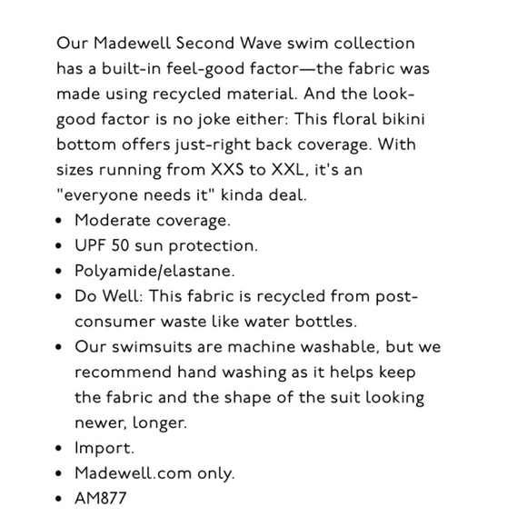 🌱Madewell Second Wave Classic Bikini Bottoms - Picture 2 of 5